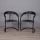 Paire de chaises "Canasta" en métal et cuir des années 1970 conçues par Arrben