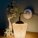 Vintage tulip wall lamp in pink Clichy glass