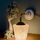 Applique tulipe vintage en verre de Clichy rose