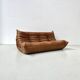 Togo 3-seater in Cognac leather designed by Michel Ducaroy for Ligne Roset.