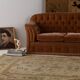 Crushed velvet button back sofa