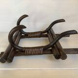 Bamboo, wicker and rattan coat rack