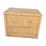 Chest of drawers wicker rattan 2 drawers