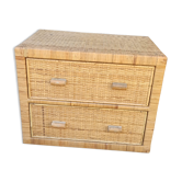 Chest of drawers wicker rattan 2 drawers