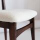 Beech chair with light boucle fabric, design by M. Zielinski, Europe, 1960s