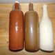 Lot de 3 bouteilles en grès vernissé