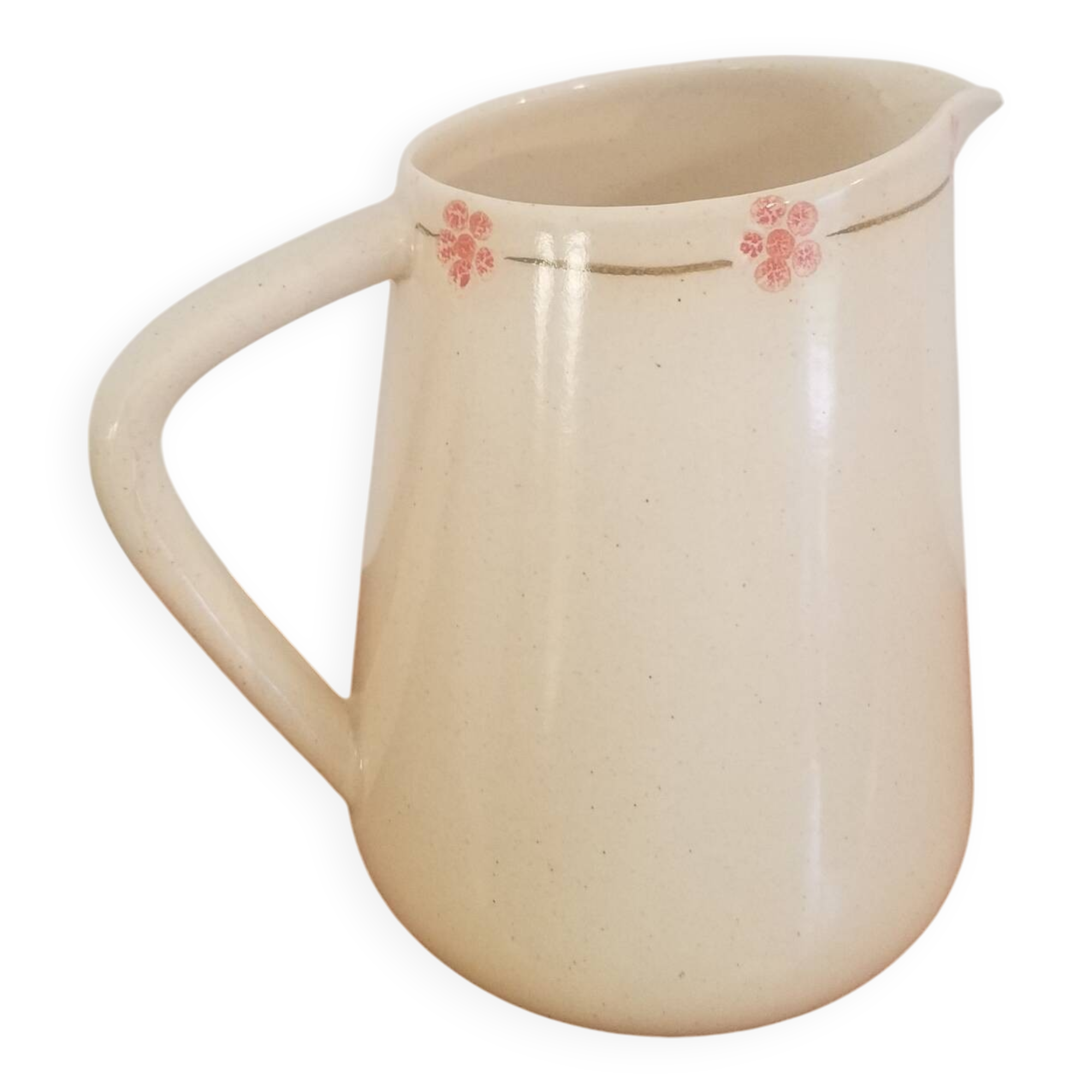 Hand-painted glazed ceramic pitcher