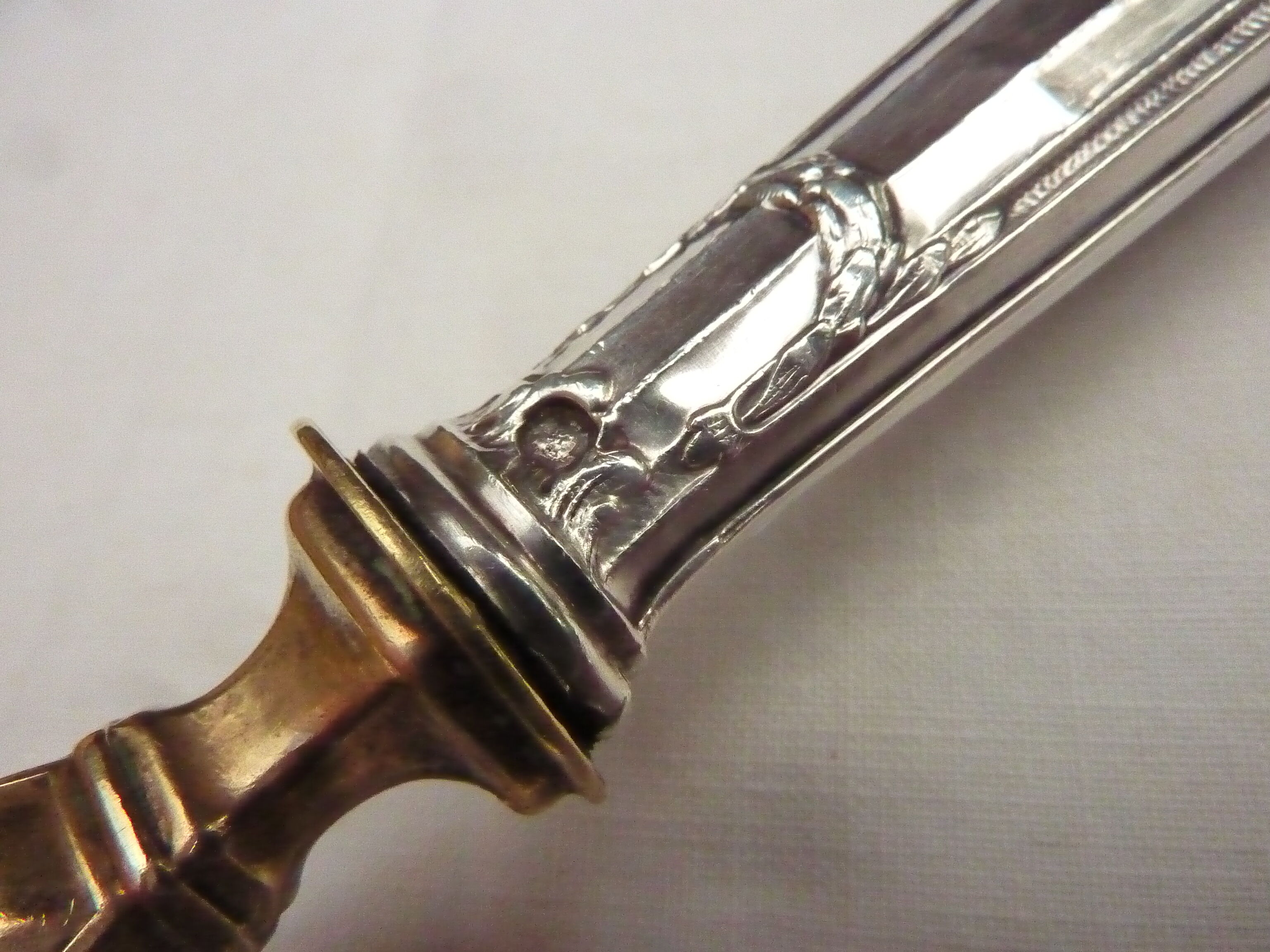 Filled silver salad serving cutlery, minerva hallmark