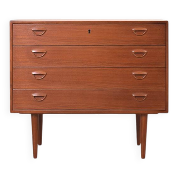 Teak Chest of Drawers by Kai Kristiansen for Feldballes Møbelfabrik, 1960s.
