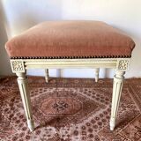 Louis XVI style stool, pink velvet