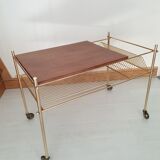Desserte vintage vinyles laiton