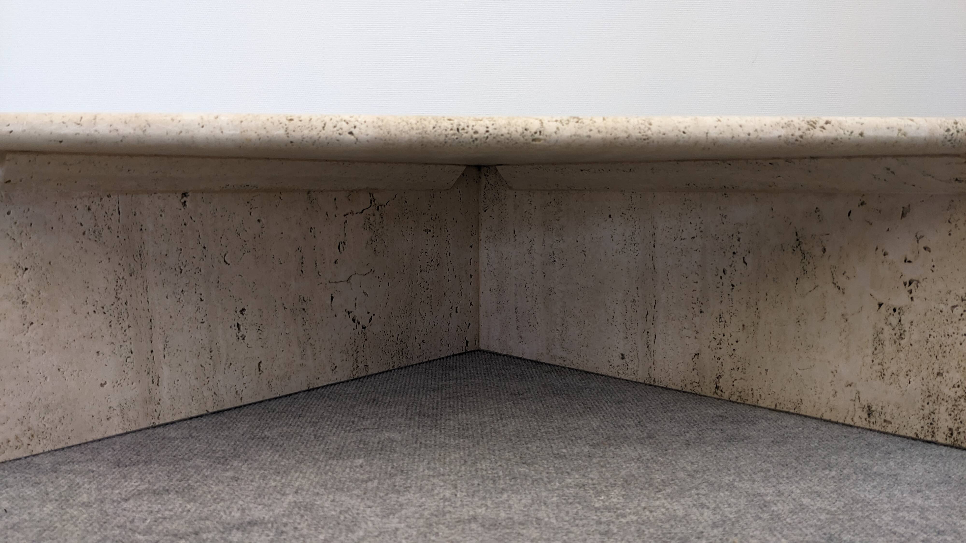 Pair of Italian travertine coffee tables by Up & Up circa 1970