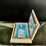 Ashtray, blue-grey marble box from the 1960s, vintage Italy.