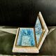 Ashtray, blue-grey marble box from the 1960s, vintage Italy.
