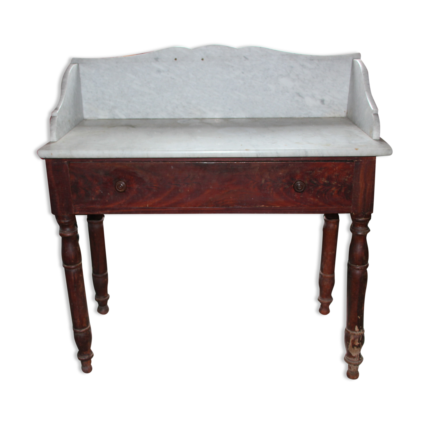 Old wooden and marble toilet table