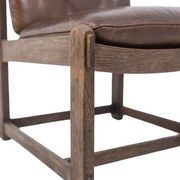 Pair of oak armchairs, upholstered in leather. Work from the 1960s.