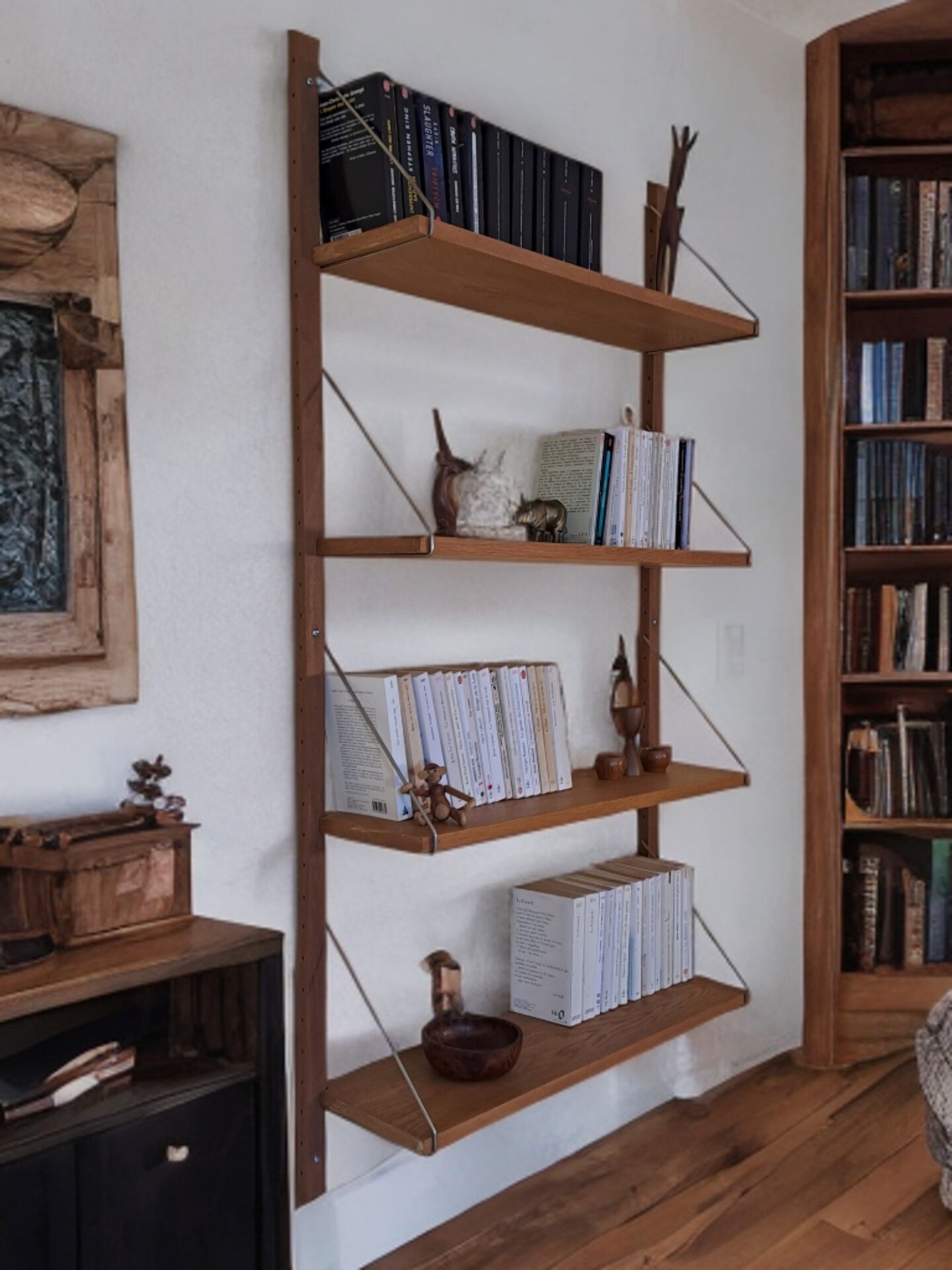 Wall unit 4 shelves, Vintage Scandinavian 1960s