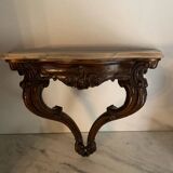 Console murale bois et marbre