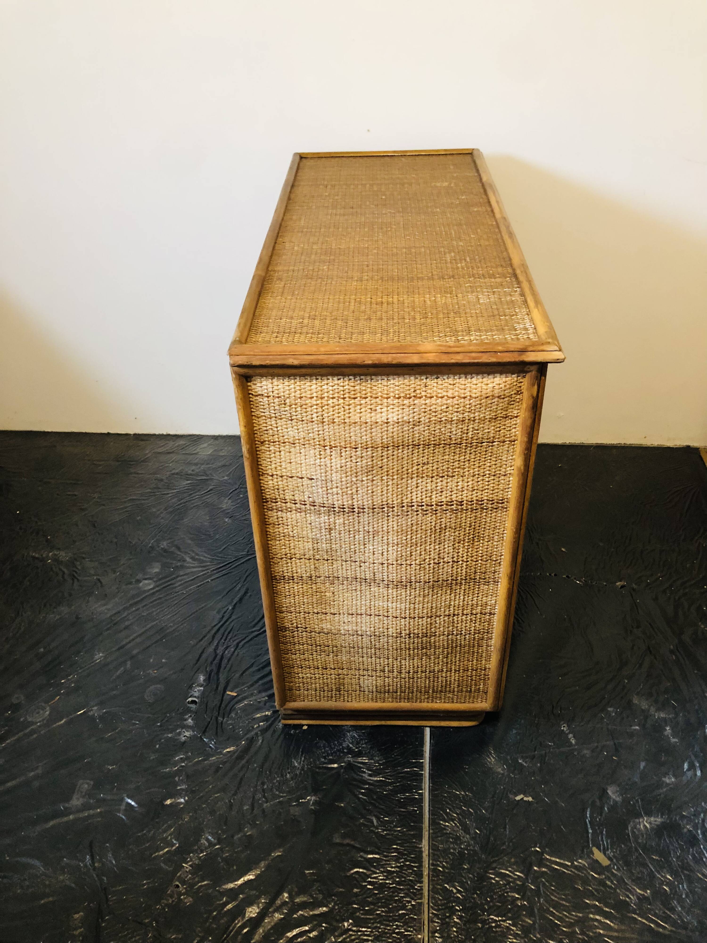 Woven rattan and bamboo buffet—Vivai del Sud, Italy circa 70s