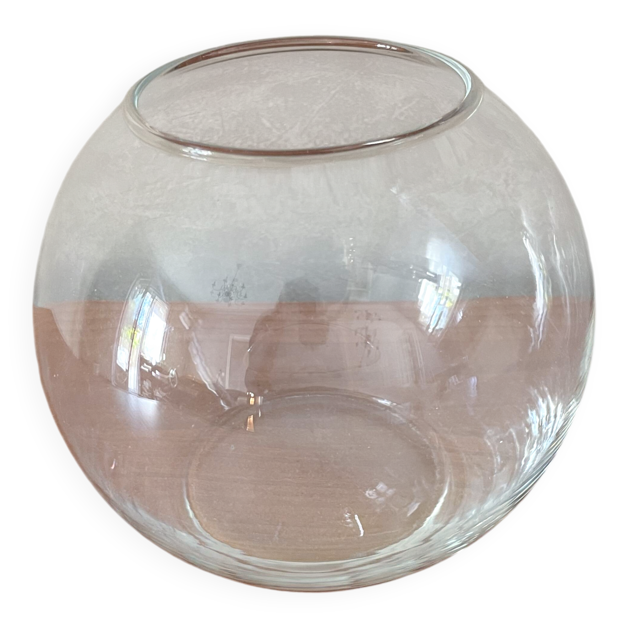 Round glass vase
