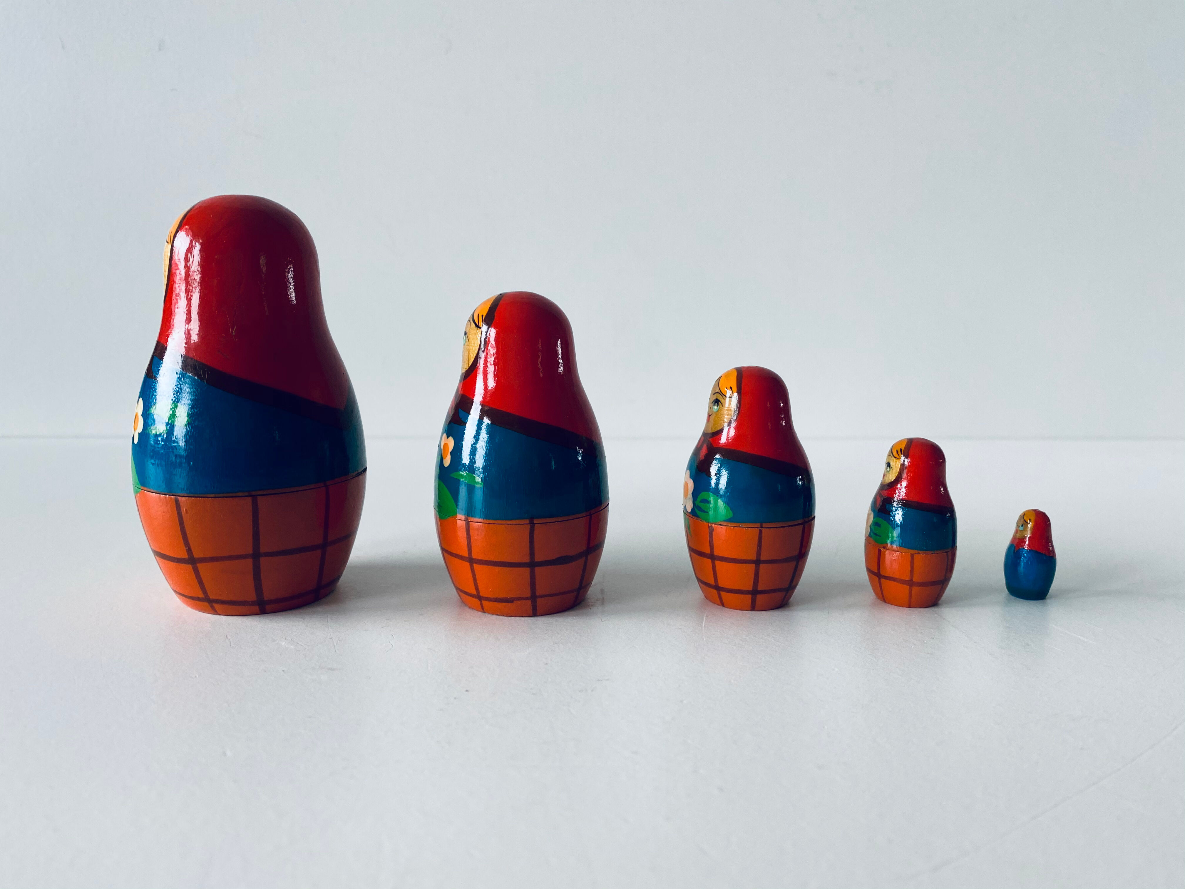 Ancient Matriochka, vintage Russian dolls