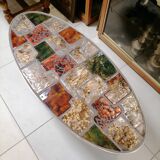 Vintage ceramic steel coffee table