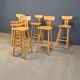 Brutalist 1960s bar stools, set of 6.