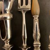 4 silver serving covers for leg and salad, XIXth