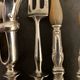4 couverts de service en argent pour gigot et salade, XIXème