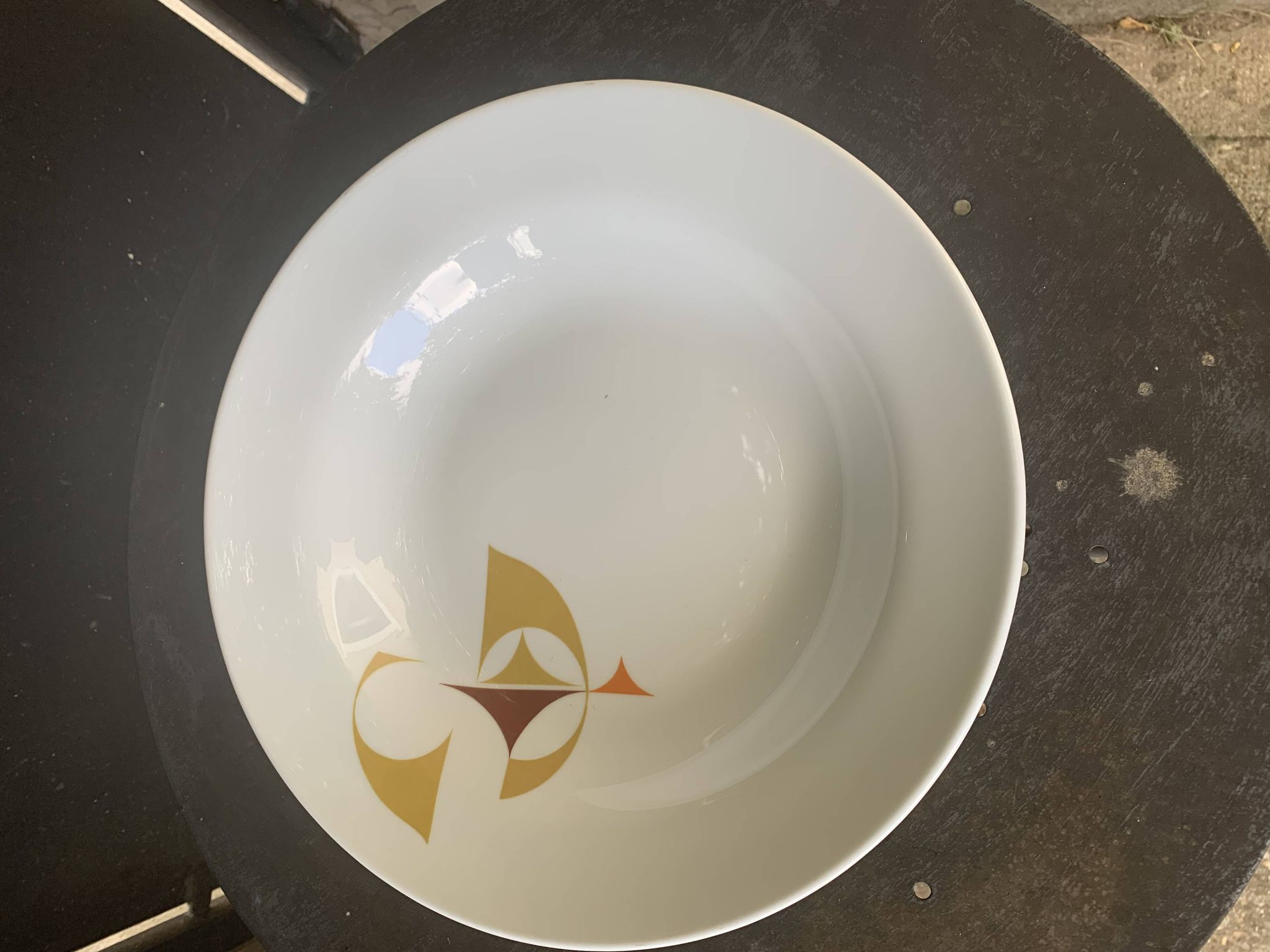 White porcelain deep dish, Schirnding Bavaria, design, vintage 1970