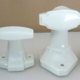 Set of 4 coat hooks, antique porcelain coat rack, art deco circa 1920