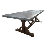 Patinated steel table