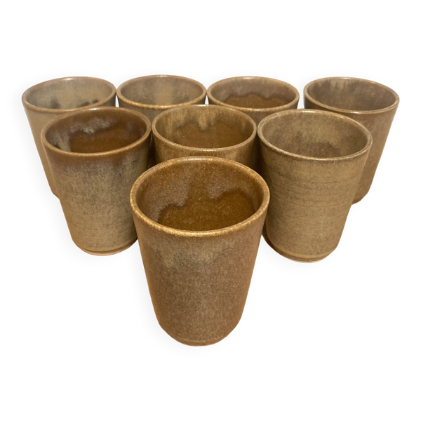 Set de 8 gobelets en grès Digoin