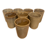 Set of 8 Digoin stoneware cups