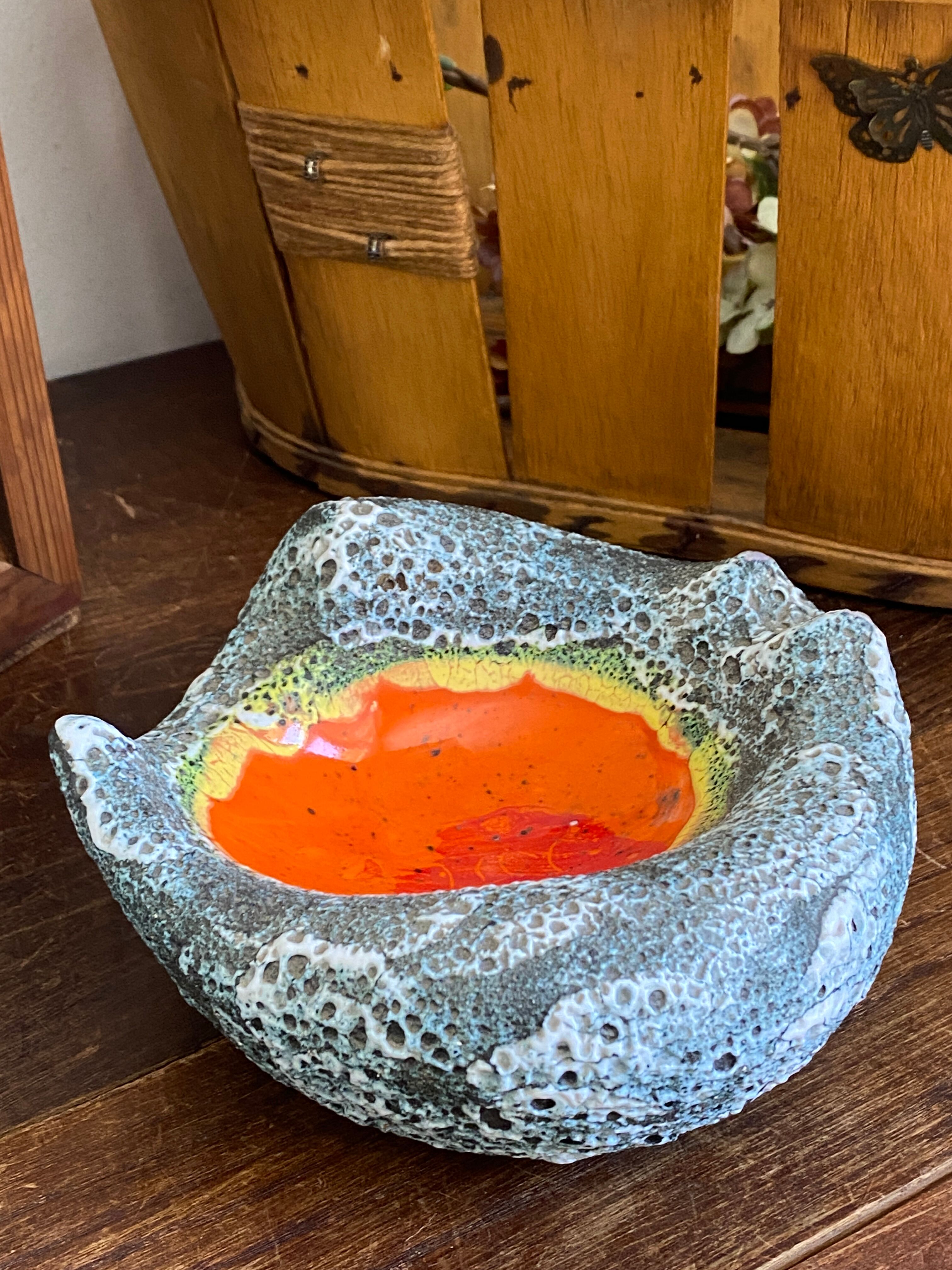 Ashtray, pocket tray, lava ceramic Vallauris