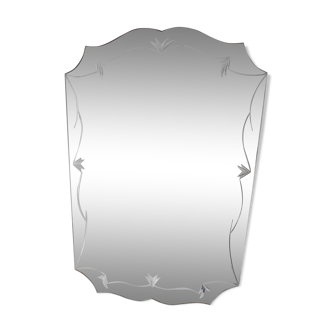 Bevelled, chiseled, antique, art deco wall mirror