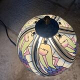Vintage metal and glass lamp