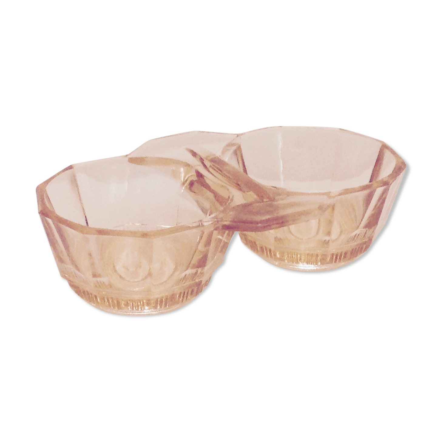 Servant salt pepper art deco rosaline arcoroc pink glass