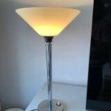 Art deco white opaline chrome lamp
