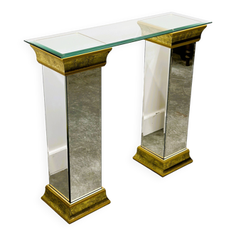 Rare Pair Of Mirrored Plinths or Console By Deknudt, Belgium 1980s