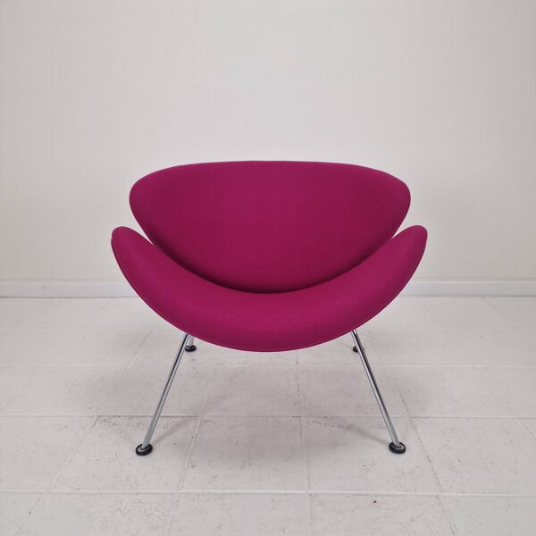 Chaise Orange Slice avec ottoman par Pierre Paulin pour Artifort, années 1980
