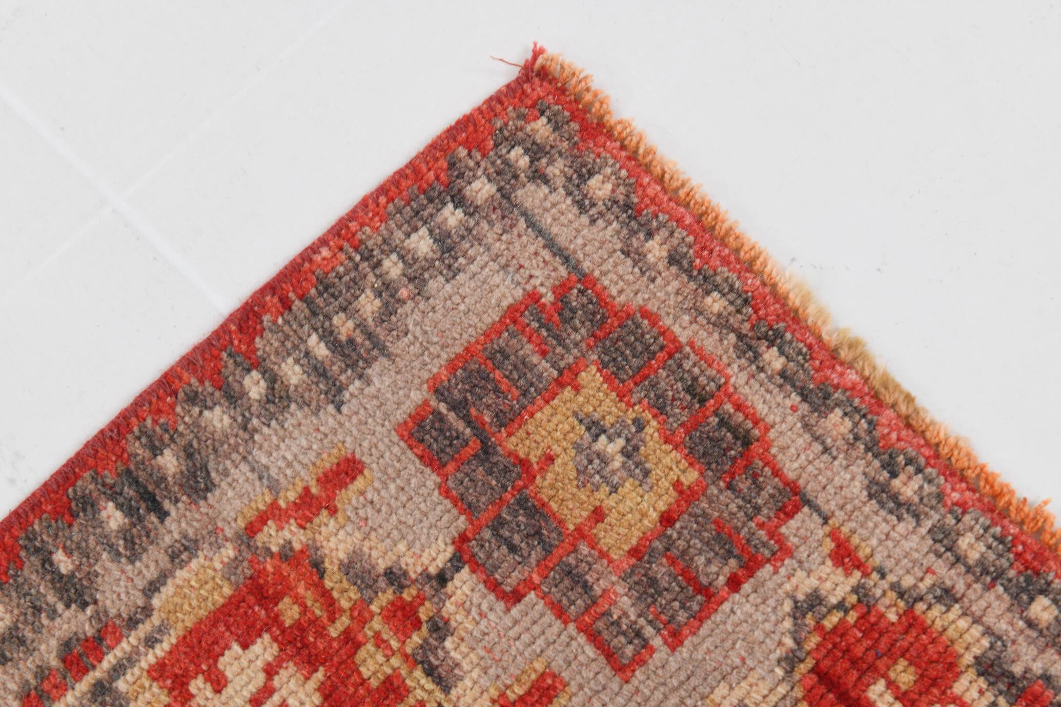 6X10 Vintage Red & Beige Made in Anatolian Turkish Vintage Rug, 184x296 Cm