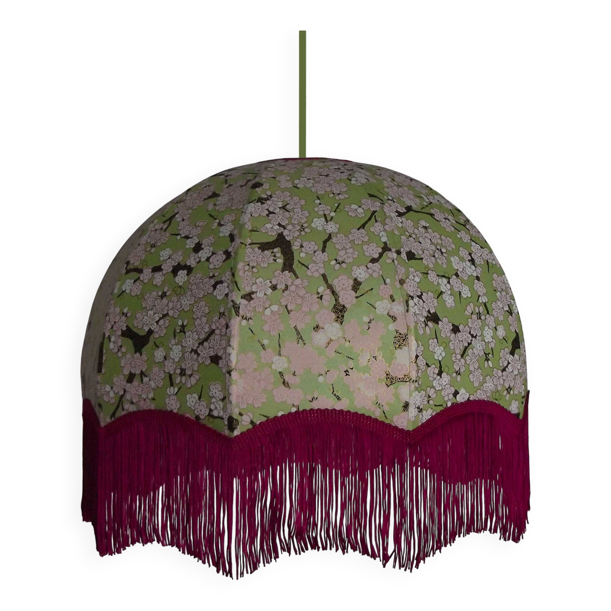 Retro fringed pendant light "Erina".