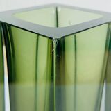 Sommerso Murano green vase 25 cm, soliflore, vintage