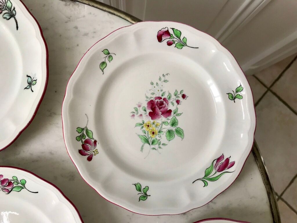 Set of 7 dessert plates Lunéville years 40 50