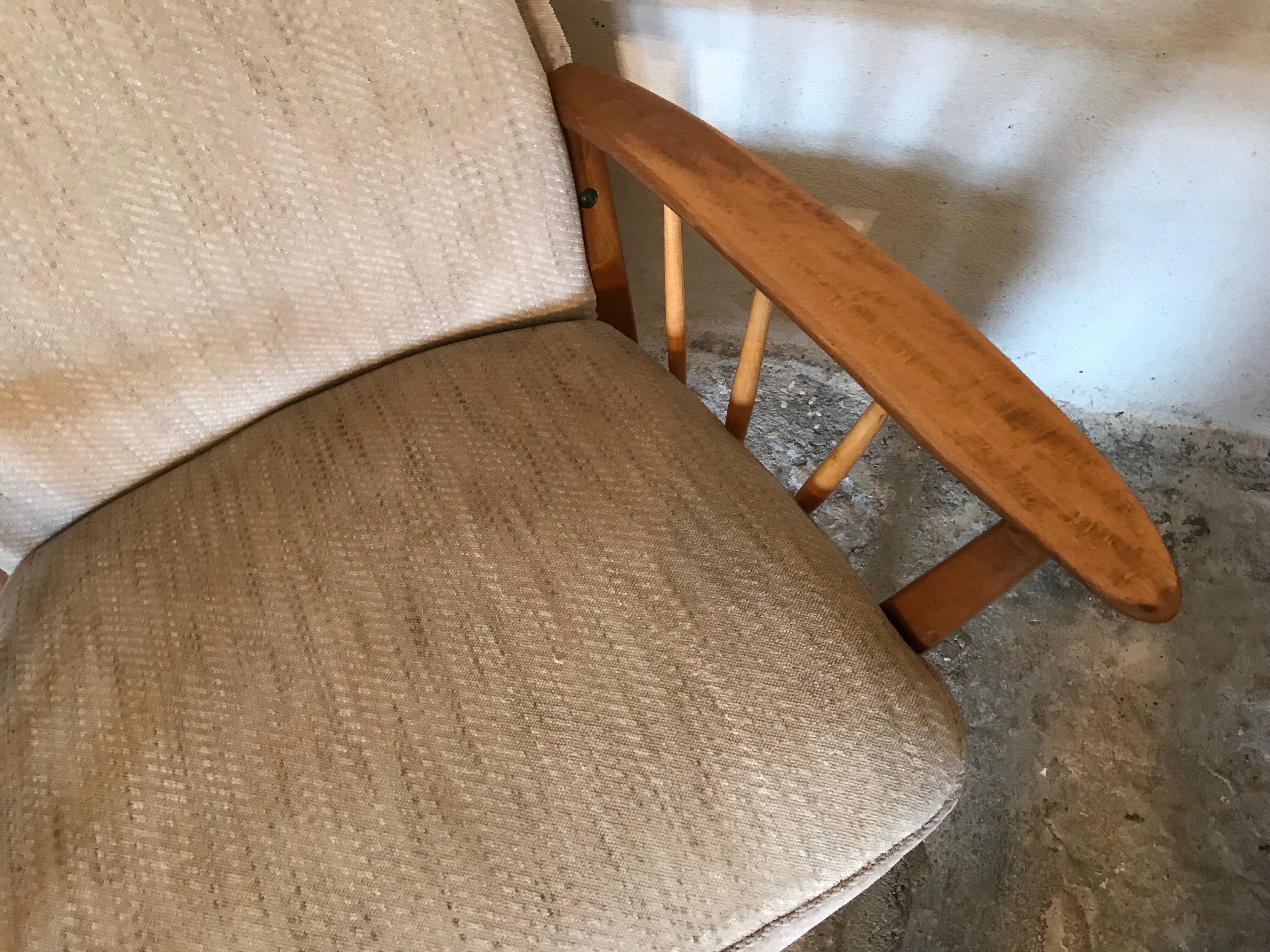 Cozy vintage mid century Scandinavian style armchair