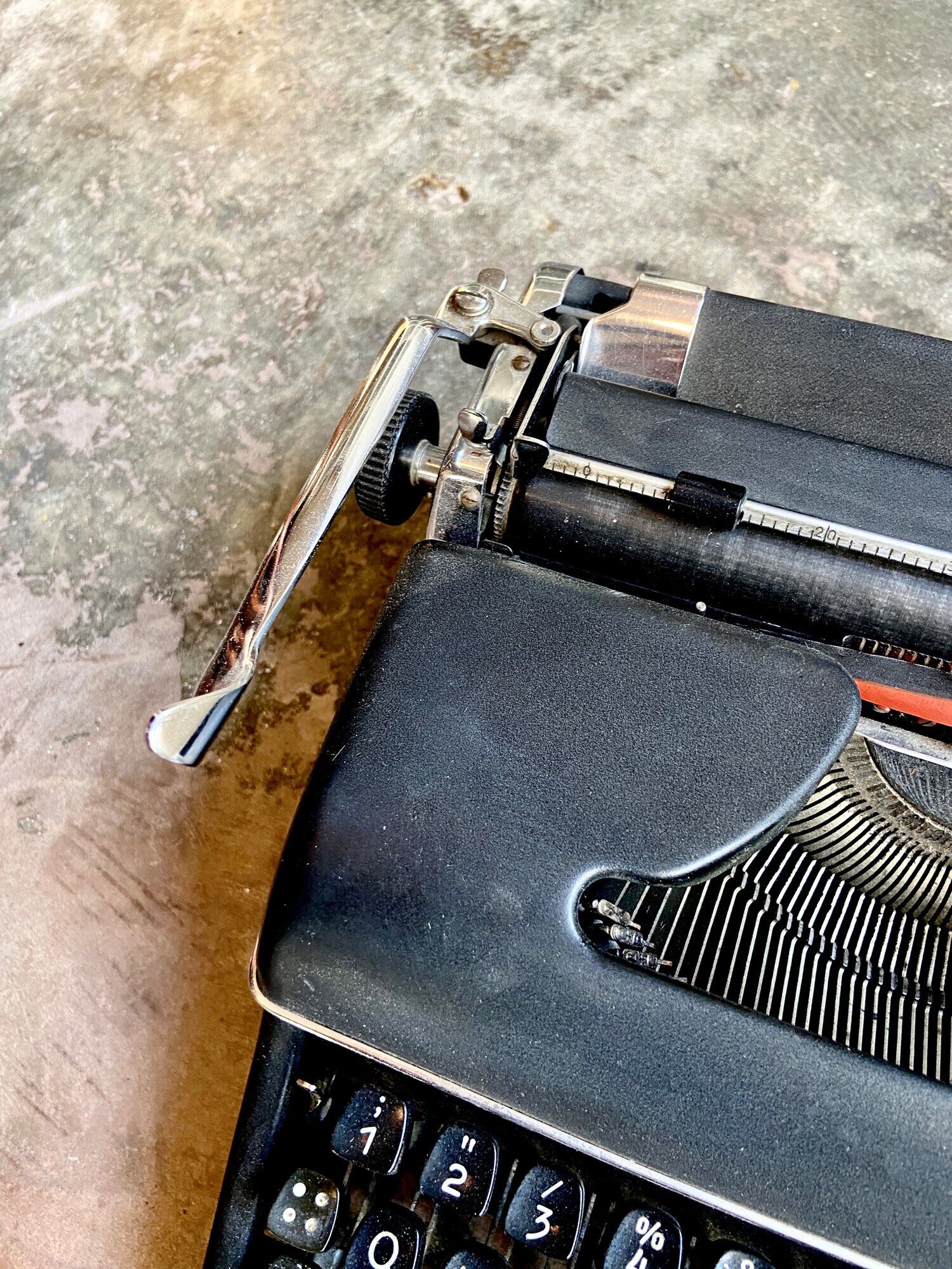 Olympia typewriter in black metal