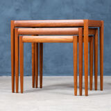Set of three nesting tables in teak, 1960s, Danish design