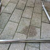 Leather and chrome armchair 70