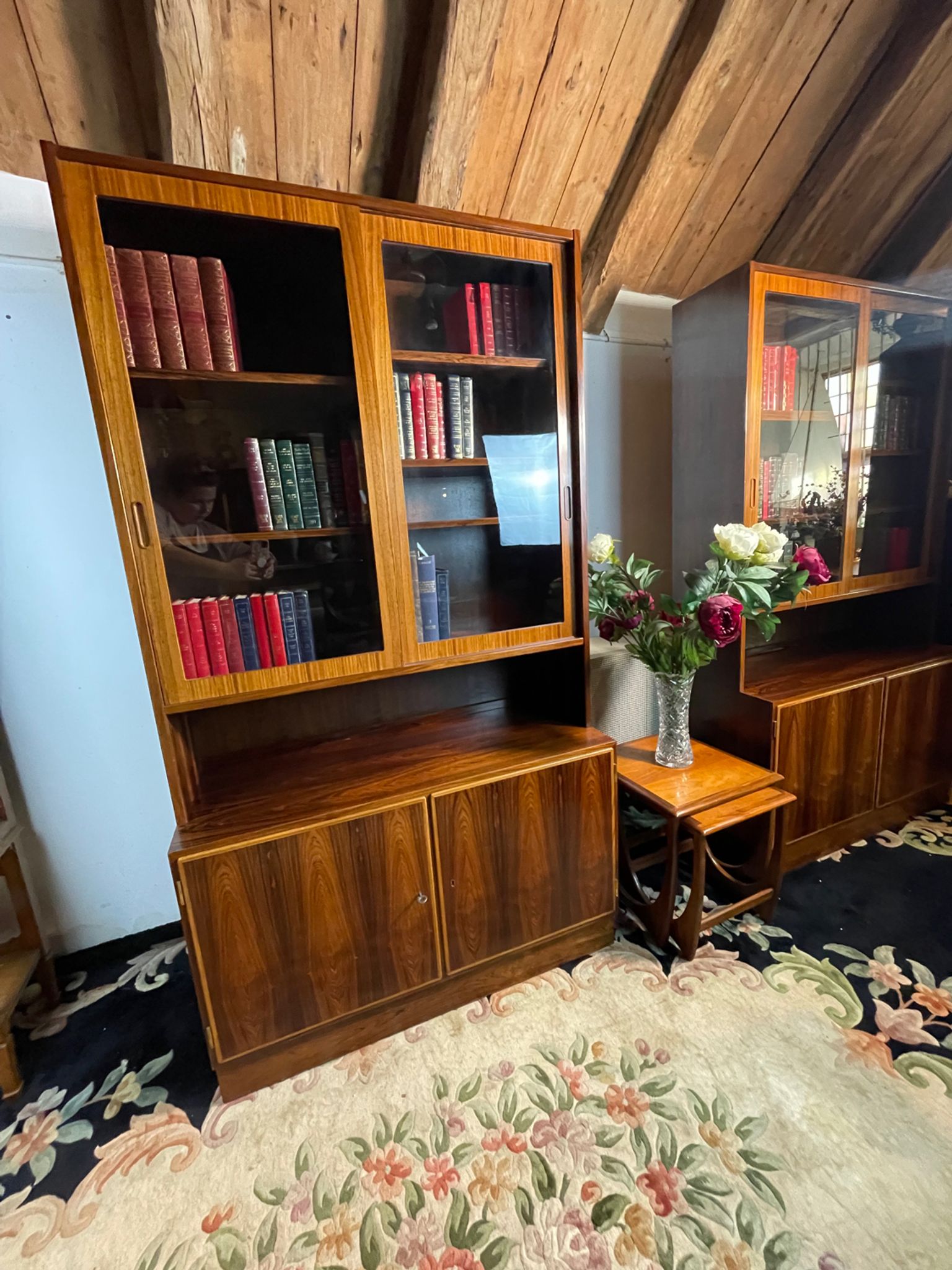 Mid century retro vintage wall unit bookcase danish design by poul hundevad rosewood 1950-1960